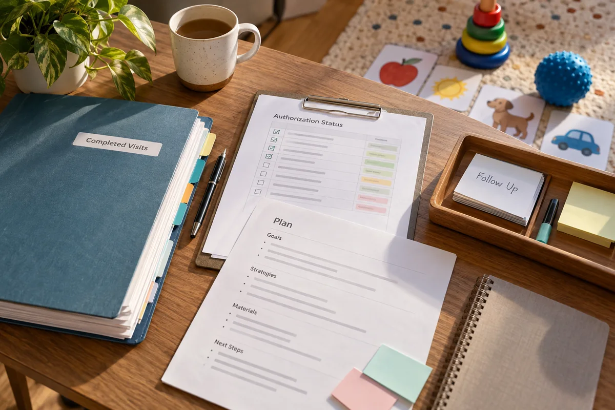 Speech therapy visit documentation and claim workflow