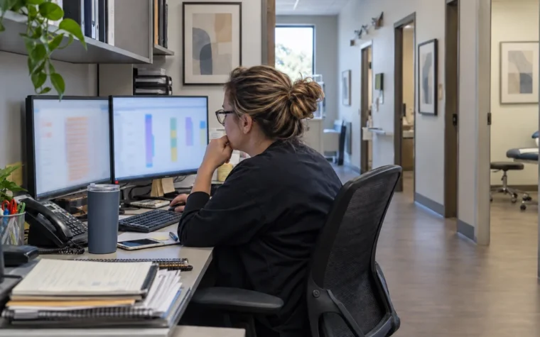 Pain management office billing lead reviewing procedure documentation exceptions