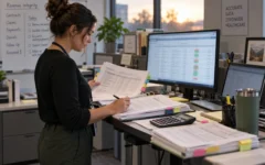 Revenue cycle analyst comparing a payer payment with contract terms