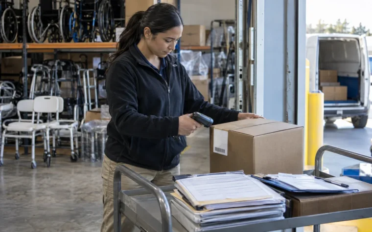 DME billing coordinator matching equipment order records to claim status