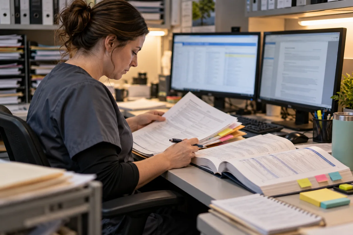 Coding reviewer preparing a de-identified pre-outsourcing sample
